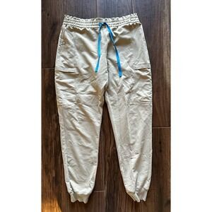 Figs Scrub Pants Womens Large L/T Tan Zamora Joggers Healthcare Nurse Medical